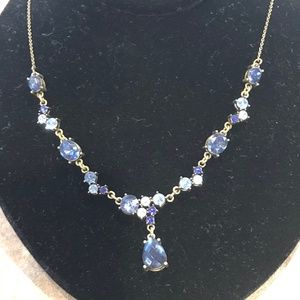 Multi colored Blue/clear stone earring/necklace se